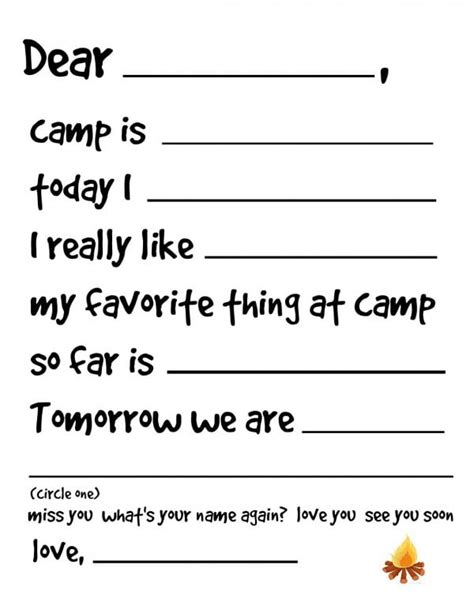 Printable Fill In The Blank Camp Letters